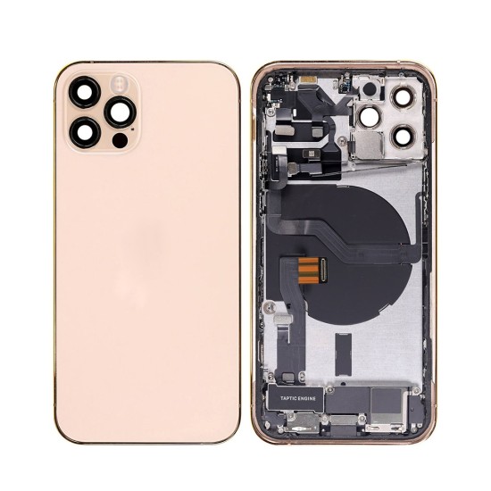 Tampa Traseira com Frame+Flex+Vibrator Apple iPhone 12 Pro Dourado Tampa Traseira com Frame+Flex+Vibrator Apple iPhone 12 Pro Dourado